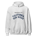 Unisex black hoodie featuring UC San Diego logo printed across the front chest