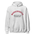 Unisex black hoodie featuring MIT logo printed across the front chest
