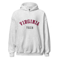Unisex black hoodie featuring Virginia Tech logo printed across the front chest