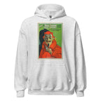 Unisex black hoodie featuring vintage Evils of Cocaine poster artwork printed across the front