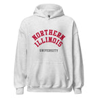 Northern Illinois University Unisex Hoodie, shown in Ash, front view, sizes S–5XL