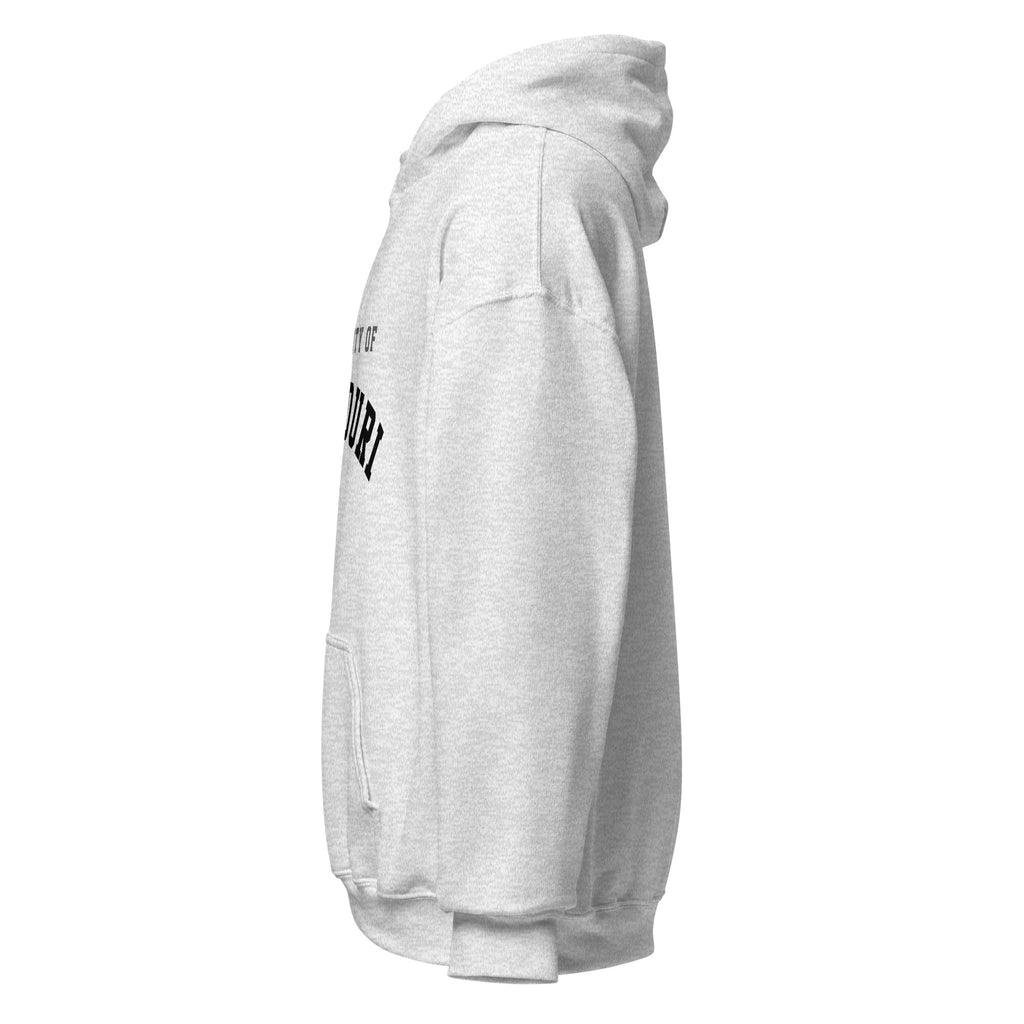 Unisex hoodie featuring University of Missouri name and branding in black and gold