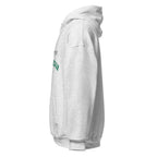 Unisex hoodie featuring University of Saskatchewan name and branding in green and gold