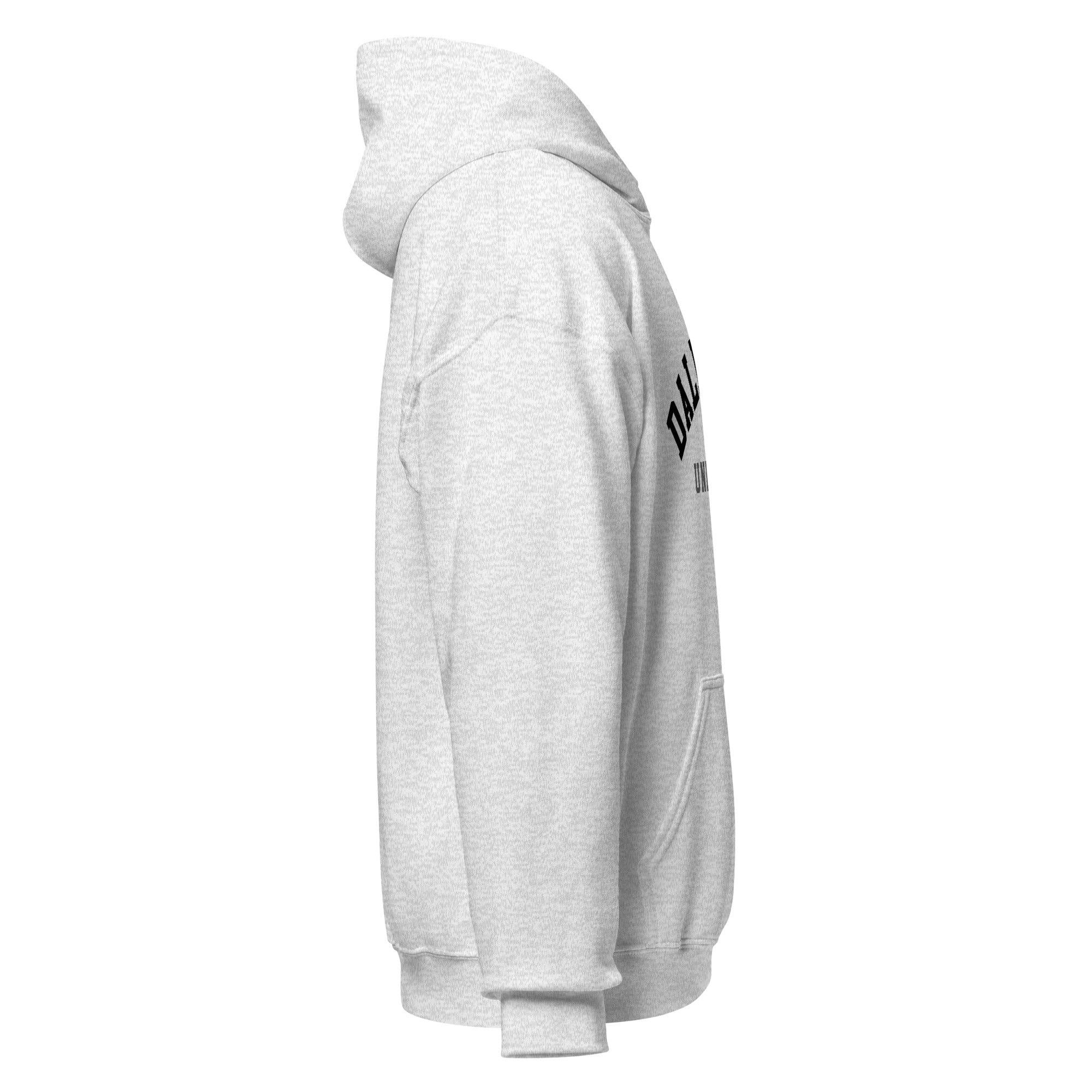 Unisex hoodie featuring Dalhousie University name and branding in black and gold