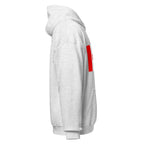 Unisex forest green hoodie featuring Canadian flag design printed across the front chest