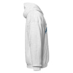 Unisex navy blue hoodie featuring University of Portsmouth logo printed across the front chest