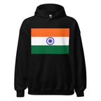 Unisex heather gray hoodie featuring Indian flag design printed across the front chest