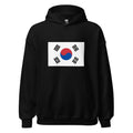 Unisex heather gray hoodie featuring South Korean flag design printed across the front chest