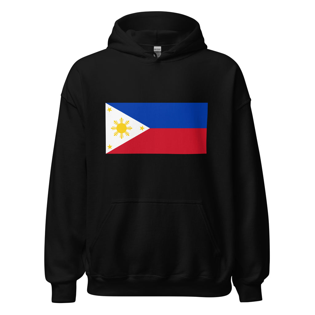 Unisex heather gray hoodie featuring Philippine flag design printed across the front chest