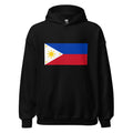 Unisex heather gray hoodie featuring Philippine flag design printed across the front chest