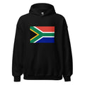 Unisex heather gray hoodie featuring South African flag design printed across the front chest
