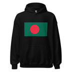 Unisex heather gray hoodie featuring Bangladeshi flag design printed across the front chest