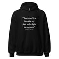 Unisex maroon hoodie with Psalm 119:105 Bible verse printed in white text on front