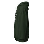 Unisex forest green hoodie with Hebrews 11:1 Bible verse printed in white text on front
