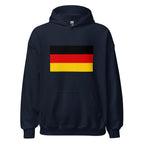 Unisex heather gray hoodie featuring German flag design printed across the front chest