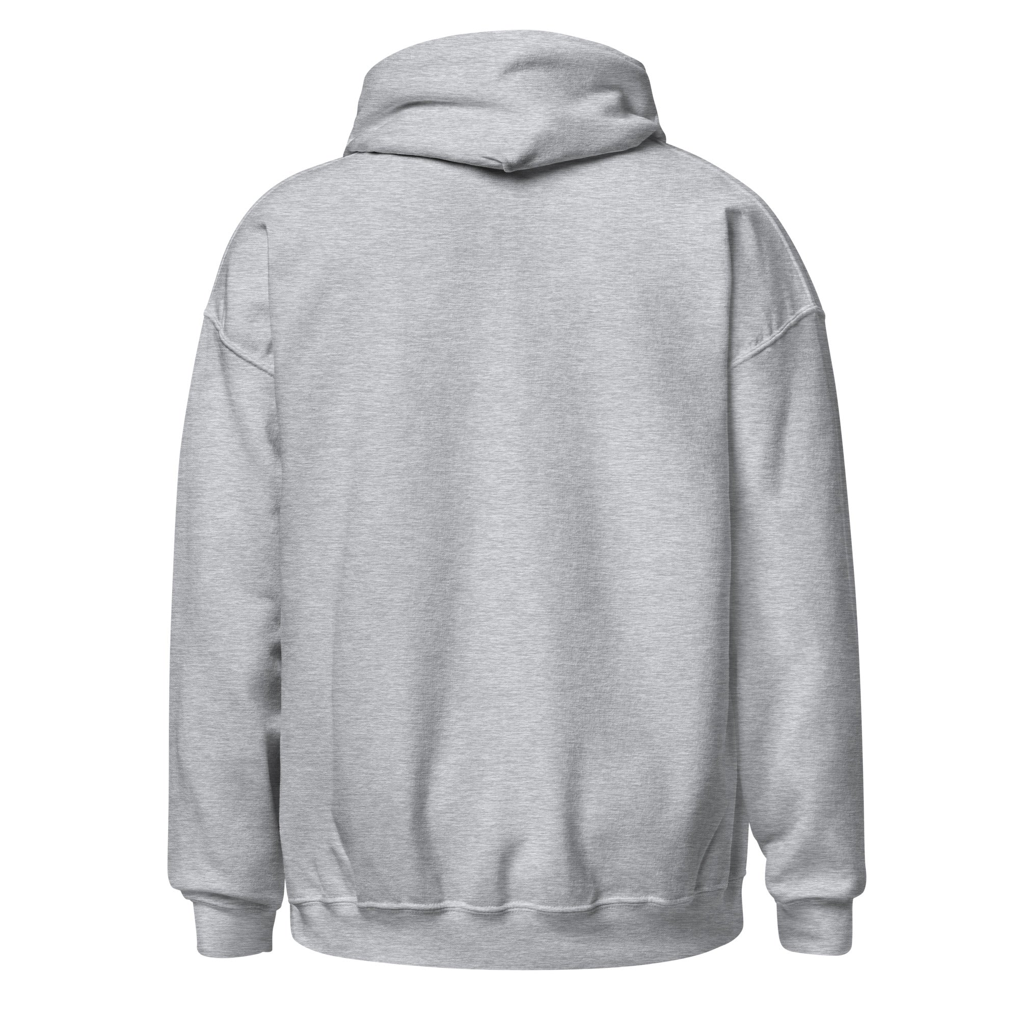 Unisex navy blue hoodie with John 15:13 Bible verse printed in red text on front