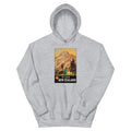 Unisex hoodie featuring a vintage New Zealand Mount Cook scenic travel poster