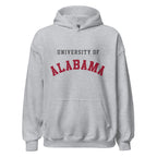 Unisex hoodie featuring University of Alabama name and branding in crimson and white