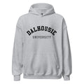 Unisex hoodie featuring Dalhousie University name and branding in black and gold