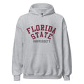 Unisex hoodie featuring Florida State University name and branding in garnet and gold