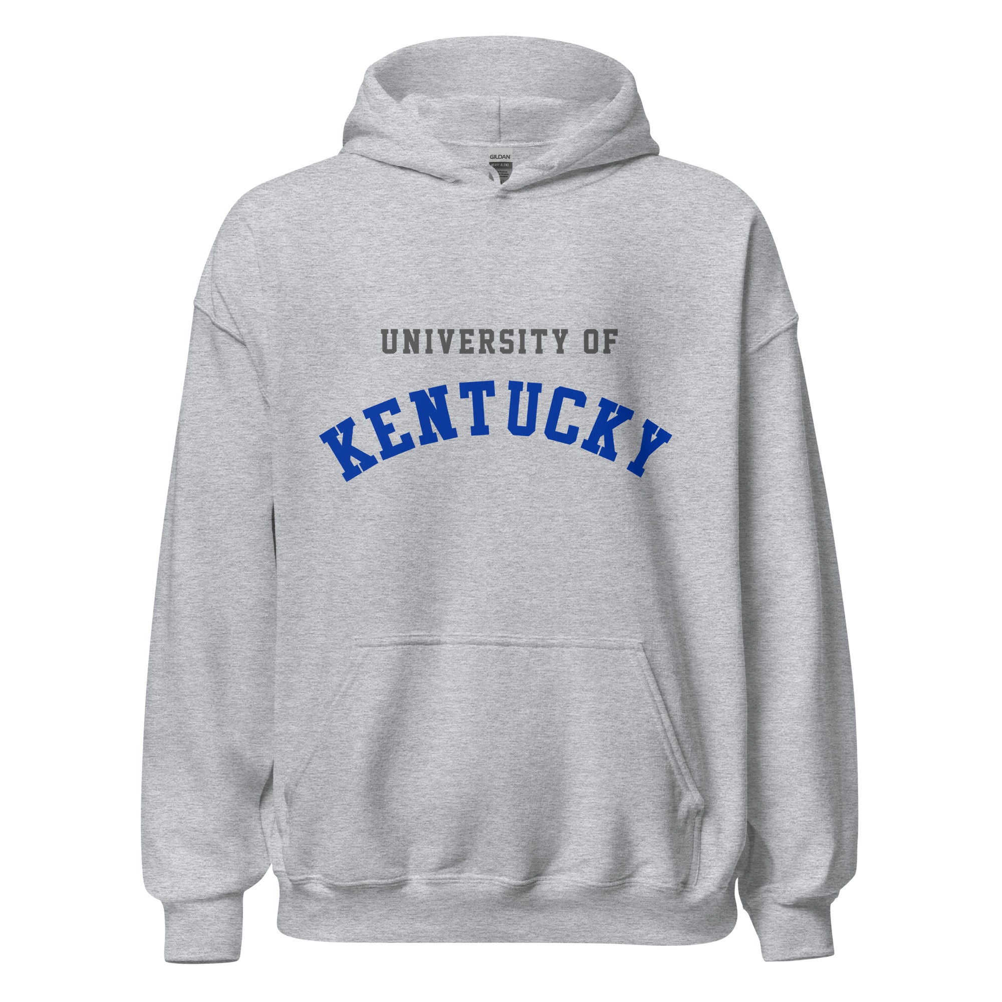 Unisex hoodie featuring University of Kentucky name and branding in blue and white