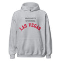 Unisex hoodie featuring UNLV name and branding in scarlet and grey
