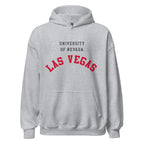 Unisex hoodie featuring UNLV name and branding in scarlet and grey