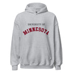 Unisex hoodie featuring University of Minnesota name and branding in maroon and gold