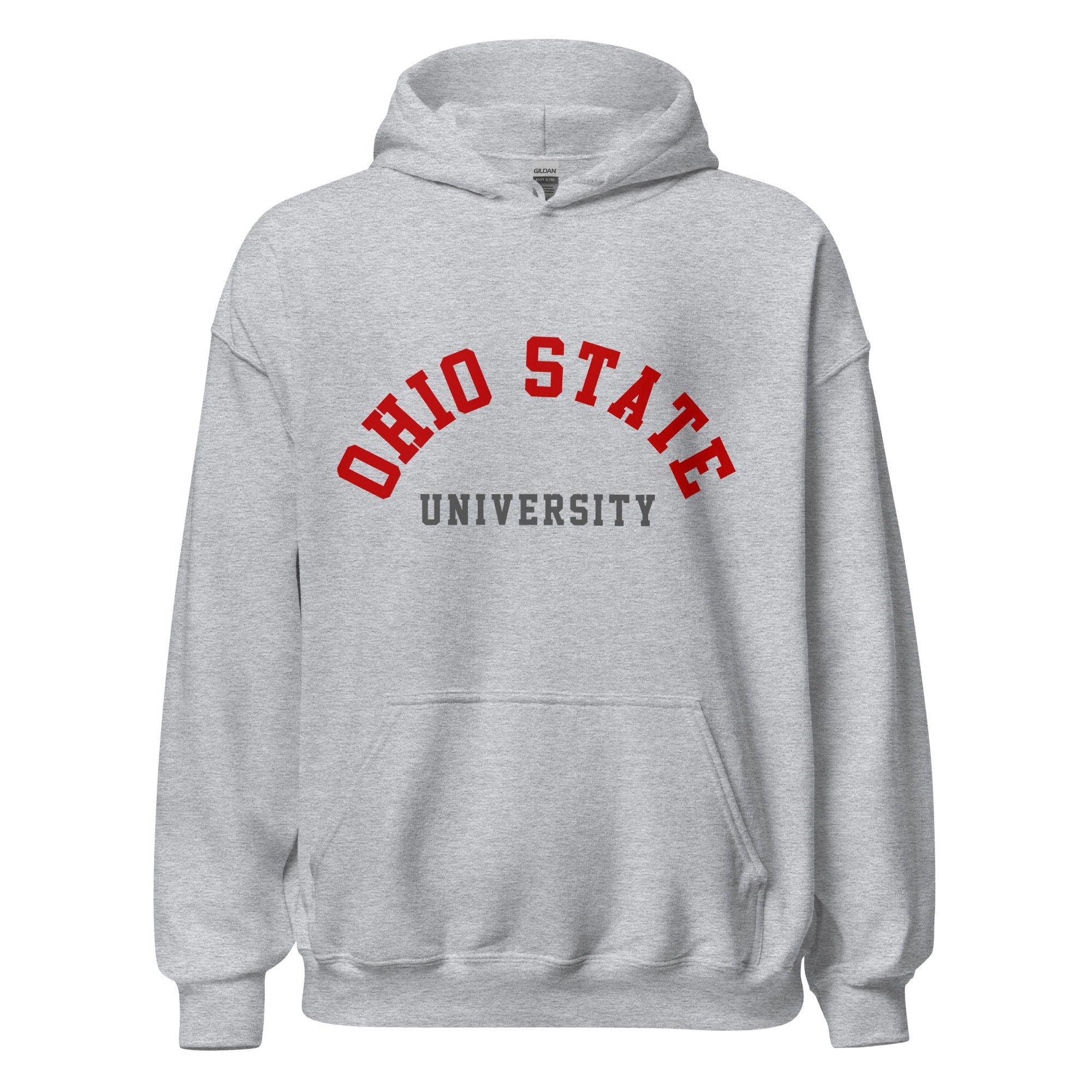 Unisex hoodie featuring Ohio State University name and branding in scarlet and grey