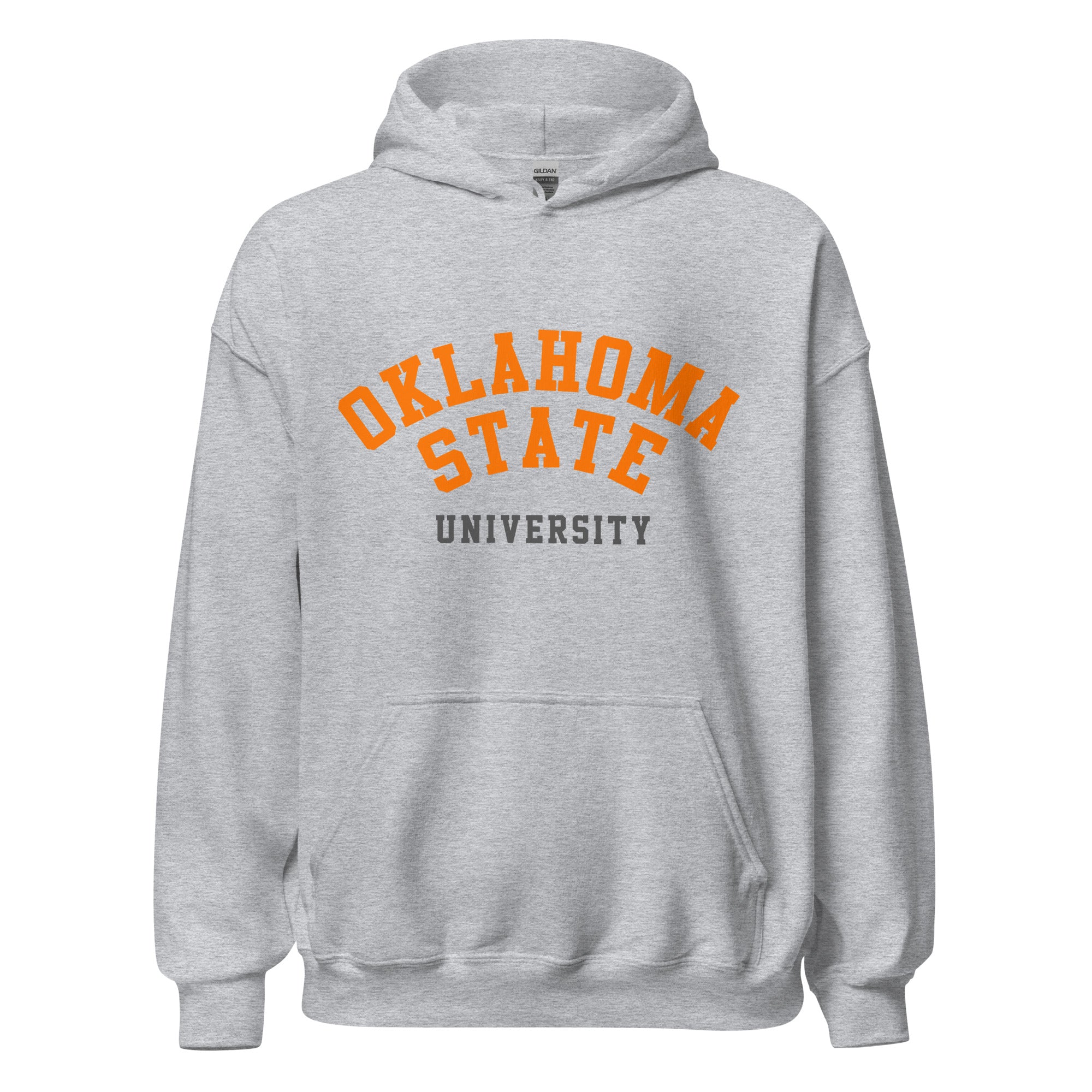 Unisex hoodie featuring Oklahoma State University name and branding in orange and black