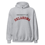 Unisex hoodie featuring University of Oklahoma name and branding in crimson and cream
