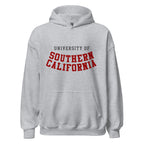 Unisex hoodie featuring University of Southern California name and branding in cardinal and gold