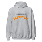 Unisex hoodie featuring University of Tennessee name and branding in orange and white