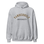 Unisex hoodie featuring Vanderbilt University name and branding in black and gold