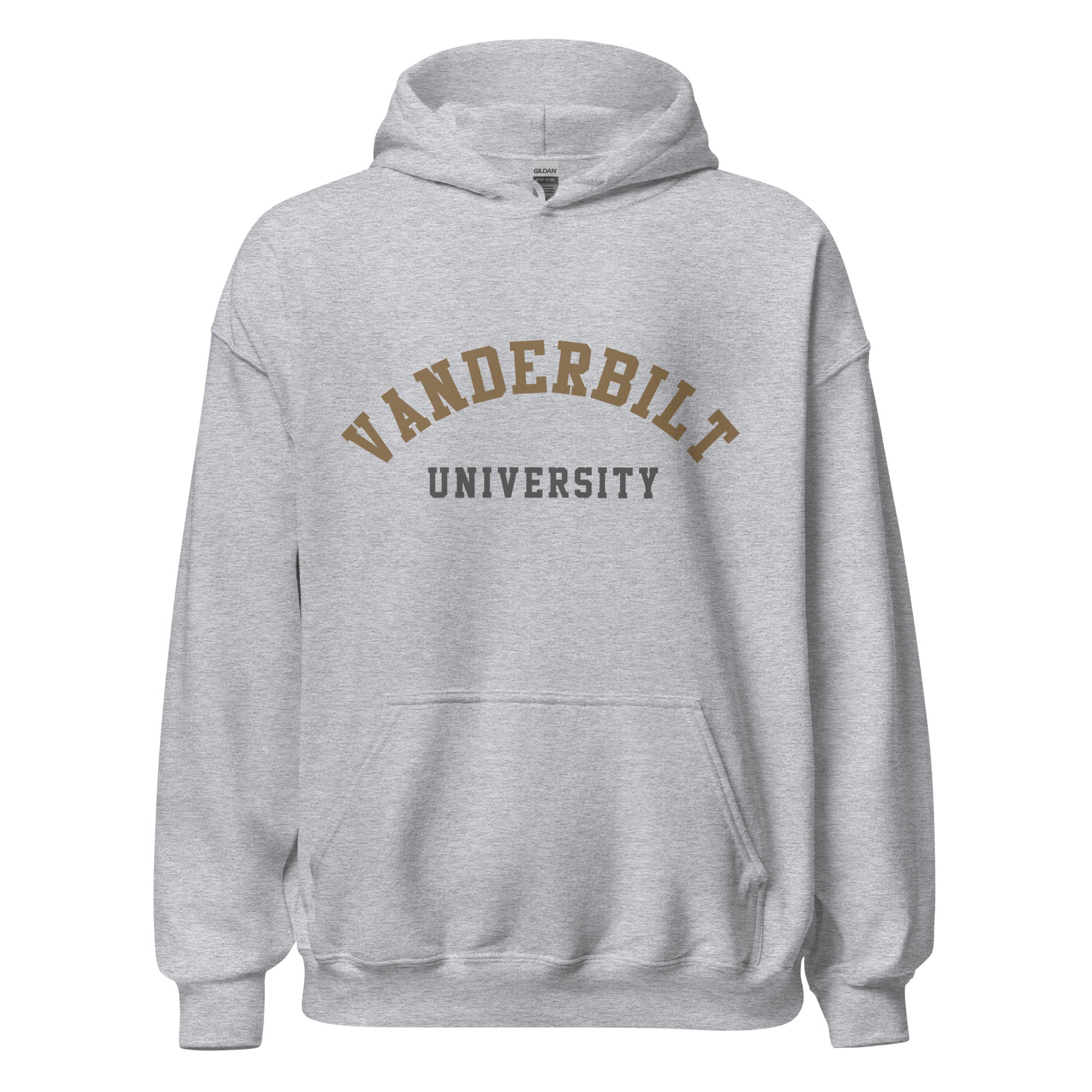 Unisex hoodie featuring Vanderbilt University name and branding in black and gold