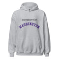Unisex hoodie featuring University of Washington name and branding in purple and gold