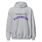 Unisex hoodie featuring University of Washington name and branding in purple and gold
