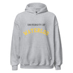 Unisex hoodie featuring University of Waterloo name and branding in black and gold