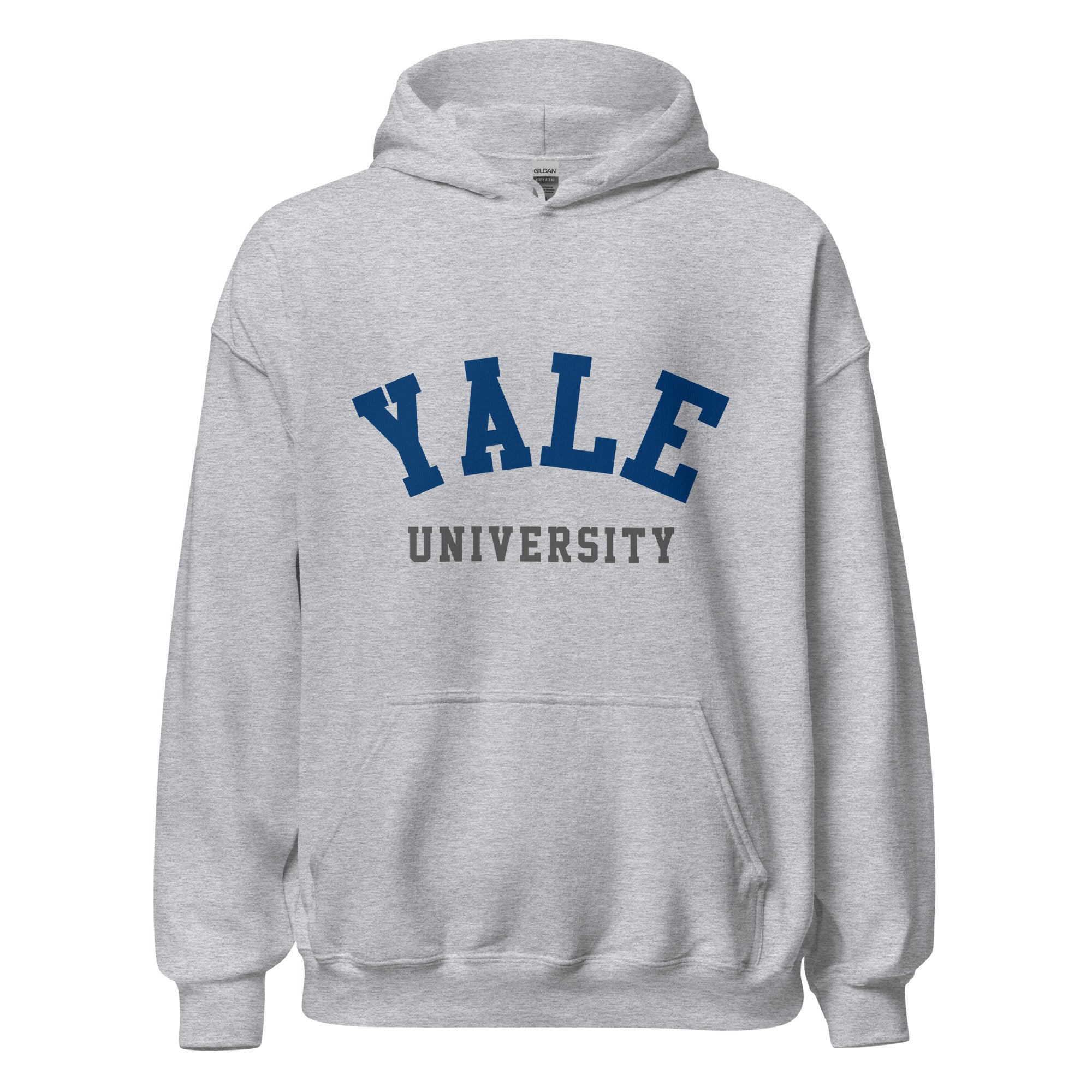 Unisex black hoodie featuring Yale University logo printed across the front chest
