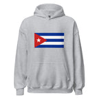 Unisex black hoodie featuring Cuban flag design printed across the front chest