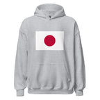 Unisex black hoodie featuring Japanese flag design printed across the front chest