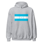 Unisex black hoodie featuring Honduran flag design printed across the front chest
