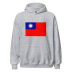 Unisex black hoodie featuring Taiwanese flag design printed across the front chest