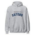 Unisex black hoodie featuring University of Oxford logo printed across the front chest