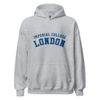 Unisex black hoodie featuring Imperial College London logo printed across the front chest