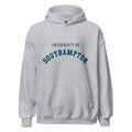 Unisex black hoodie featuring University of Southampton logo printed across the front chest