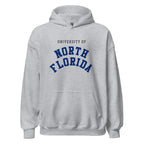 University of North Florida Unisex Hoodie, shown in Sport Grey, front view, sizes S–5XL