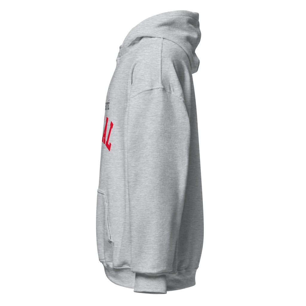 Unisex hoodie featuring Université Laval name and branding in red and gold