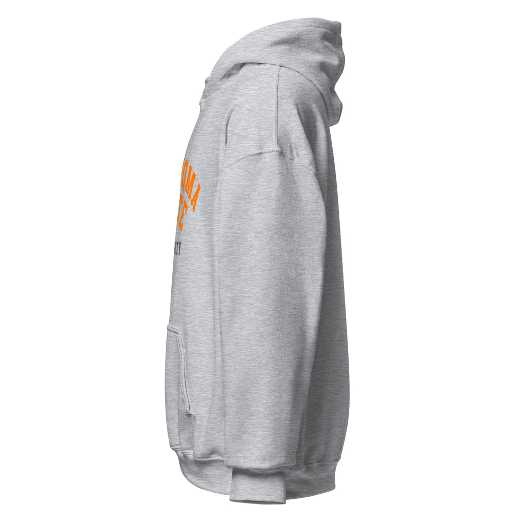 Unisex hoodie featuring Oklahoma State University name and branding in orange and black