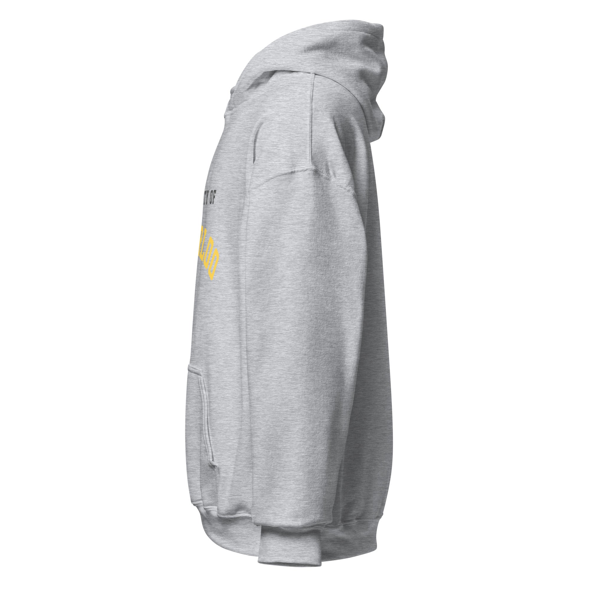 Unisex hoodie featuring University of Waterloo name and branding in black and gold